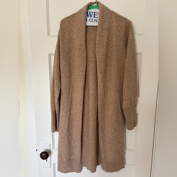 Quince cardigan 100% cashmere shawl style beige oatmeal - Picture 2 of 2